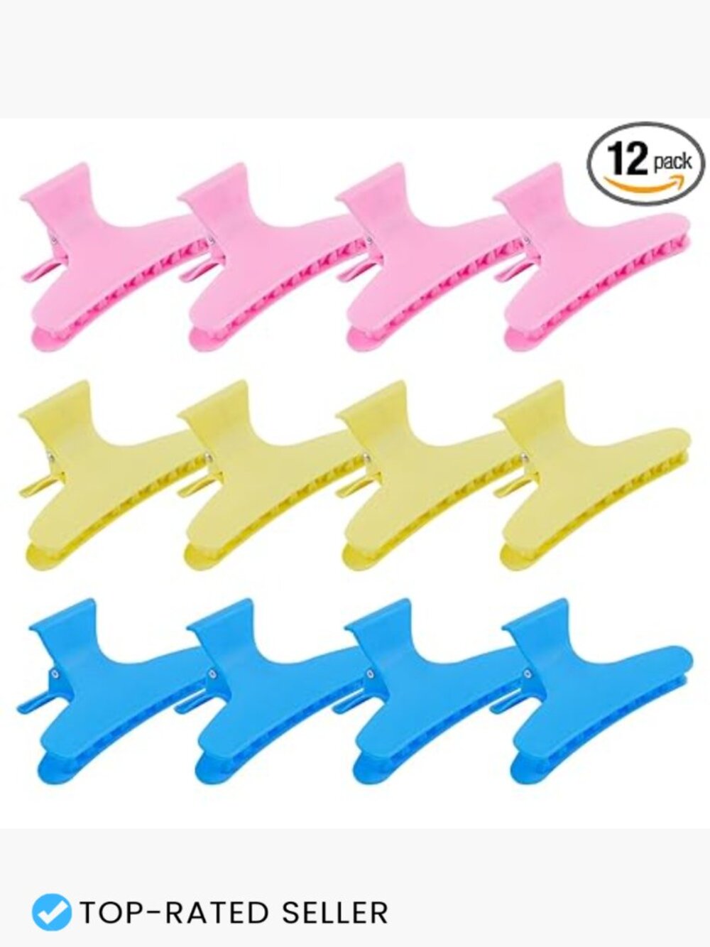 12 Pack Hair Sectioning Clips Salon Styling Cutting Coloring Clamps Durable